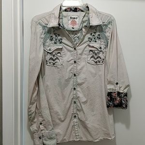 Roar Embellished Embroidered Top